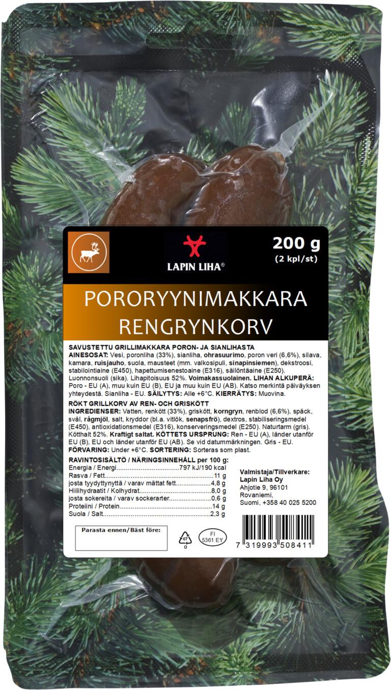 Reindeer grain sausage 200g